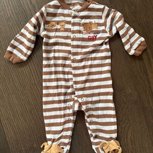 Striped Brown & White Baby One-Piece - carter’s